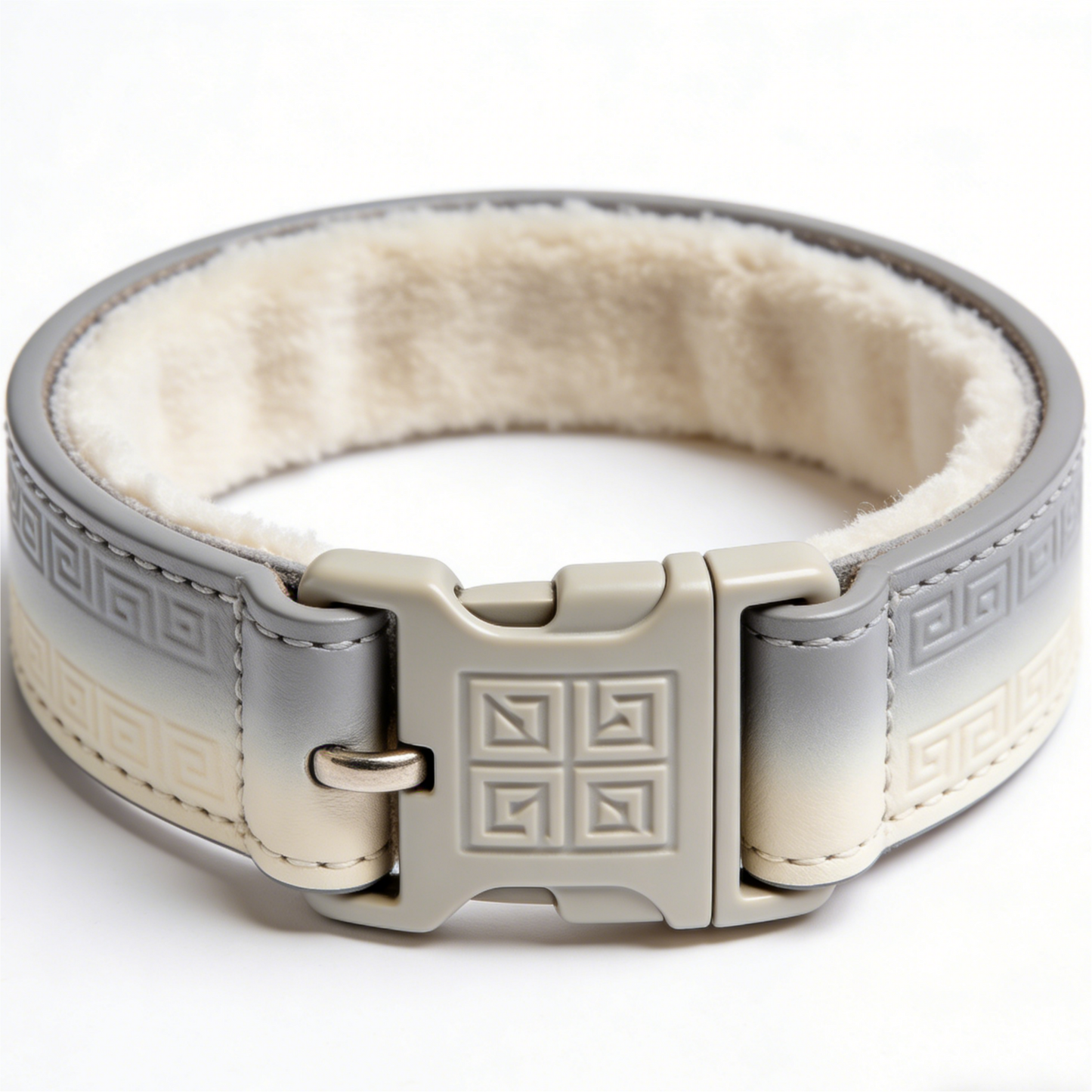The "Hera Comfort" | Gradient Leather Collar with Plush Fleece Lining
