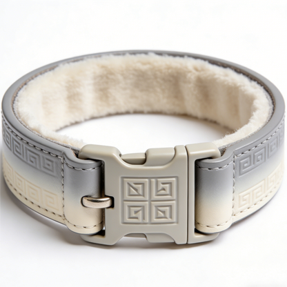 The "Hera Comfort" | Gradient Leather Collar with Plush Fleece Lining