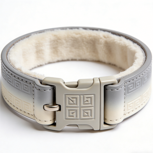 The "Hera Comfort" | Gradient Leather Collar with Plush Fleece Lining