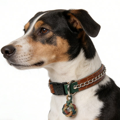 The "Terra Knot" | Artisan Leather Collar with Hand-Braided Accent