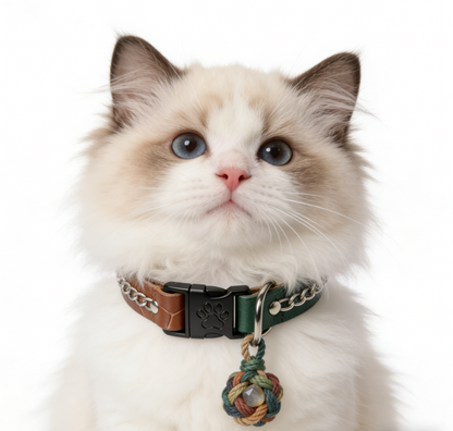 The "Terra Knot" | Artisan Leather Collar with Hand-Braided Accent